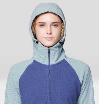 Women's Summit Grid Half Zip Hoody, Color: Lapis Dusk, Ice Shadow, image 4