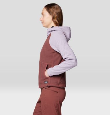 Women's Summit Grid Half Zip Hoody, Color: Bourbon Brown, Atmospheric, image 7