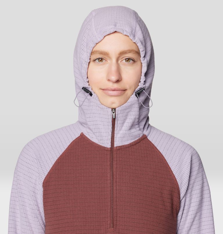 Women's Summit Grid Half Zip Hoody, Color: Bourbon Brown, Atmospheric, image 4