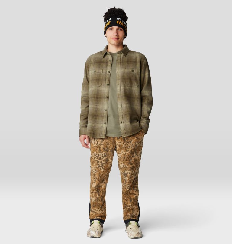 Men's HiCamp Fleece Jogger, Color: Corozo Nut Forests Floor Print, image 9