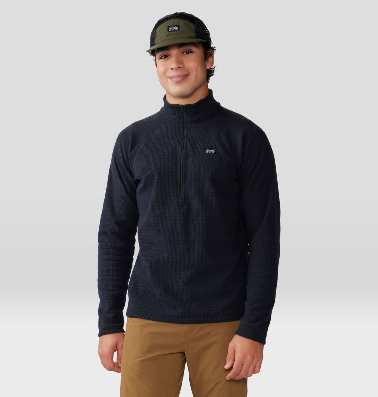 Men's Summit Grid Half Zip, Color: Black, image 1