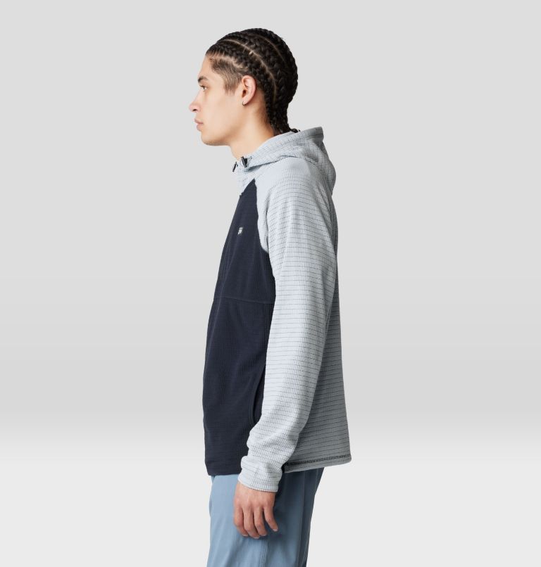 Men's Summit Grid Hoody, Color: Black, Glacial, image 3