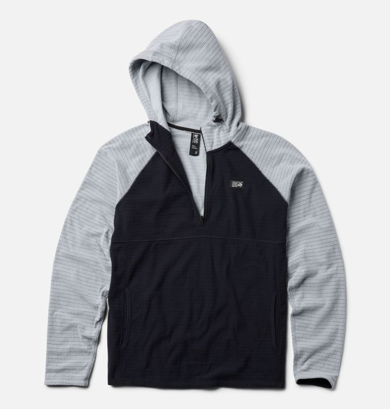Men's Summit Grid Hoody, Color: Black, Glacial, image 2