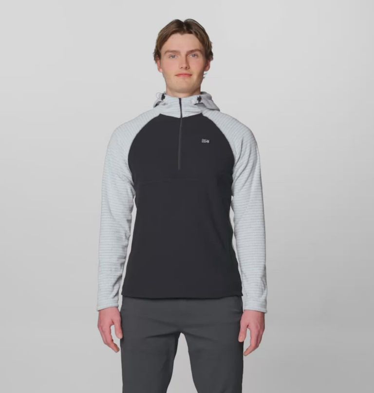 Men's Summit Grid Hoody, Color: Black, Glacial