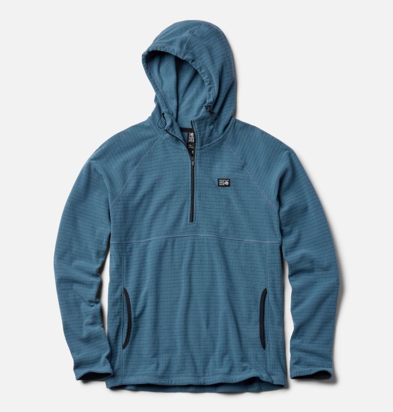 Men's Summit Grid Hoody, Color: Adriatic Blue, image 2