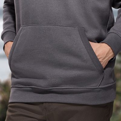 Model using the kangaroo pocket.