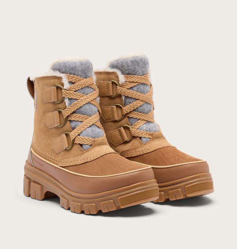 Women's TORINO V Waterproof Snow Boots, Color: Tawny Buff, Velvet Tan, image 2