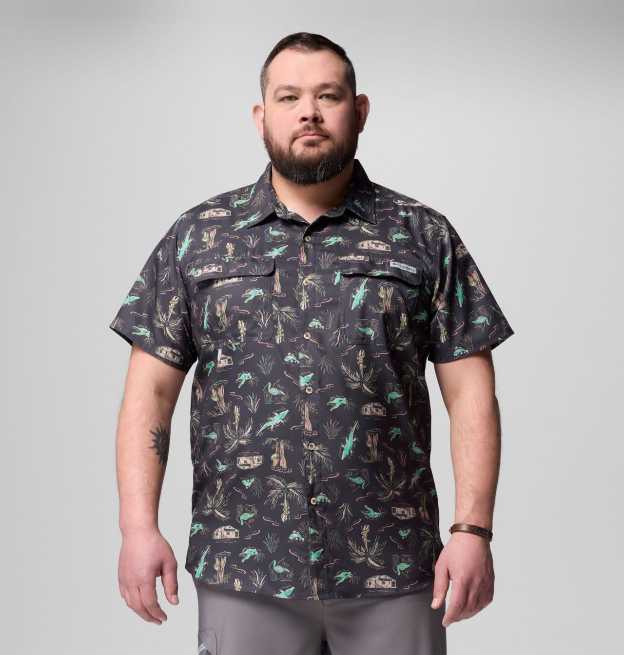 Men's PFG Uncharted™ Printed Short Sleeve Shirt - Big 1