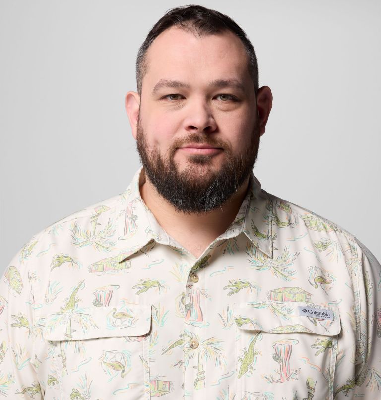 Men's PFG Uncharted Printed Short Sleeve Shirt - Big, Color: Stone Everglades, image 5