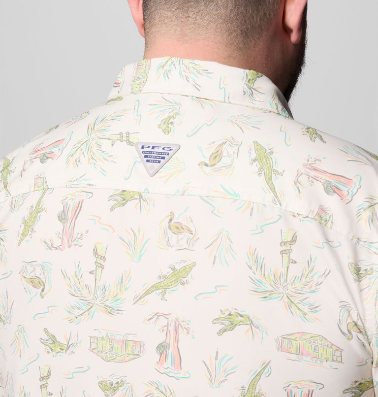 Men's PFG Uncharted Printed Short Sleeve Shirt - Big, Color: Stone Everglades, image 6