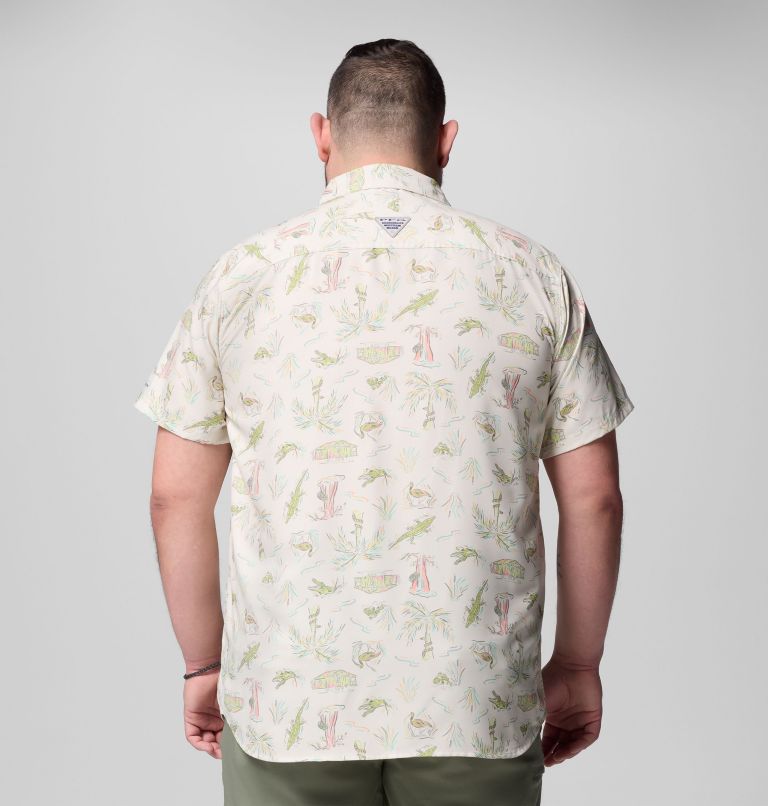 Men's PFG Uncharted Printed Short Sleeve Shirt - Big, Color: Stone Everglades, image 3