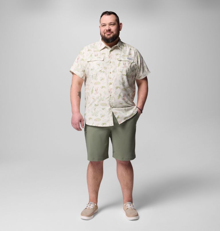 Men's PFG Uncharted Printed Short Sleeve Shirt - Big, Color: Stone Everglades, image 2