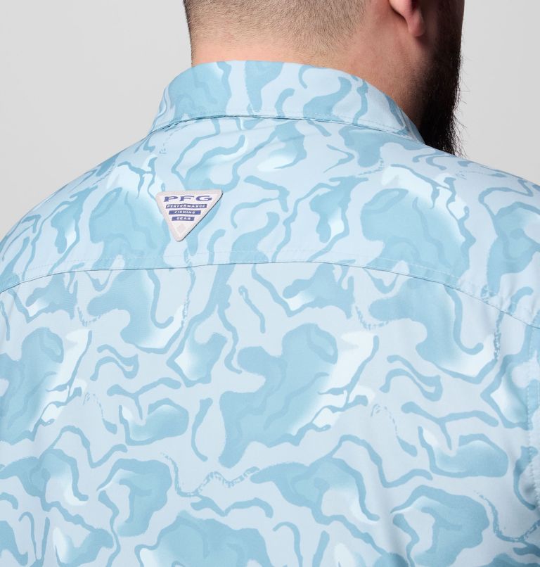 Men's PFG Uncharted Printed Short Sleeve Shirt - Big, Color: Crushed Blue Swamplands, image 6