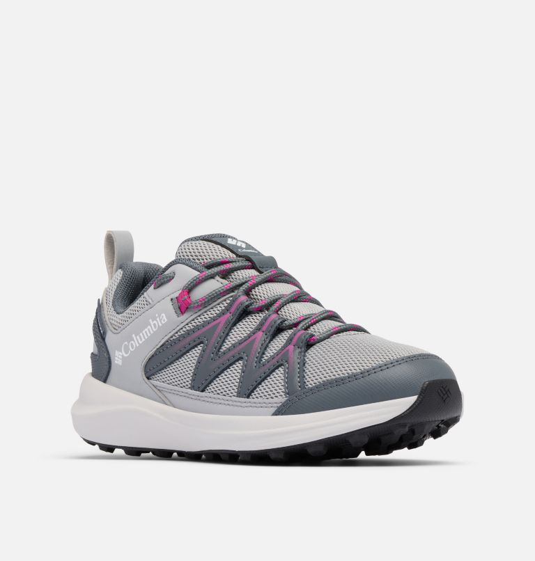 Youth Peakfreak Rush Waterproof Hiking Shoe, Color: Steam, Wild Fuchsia, image 2