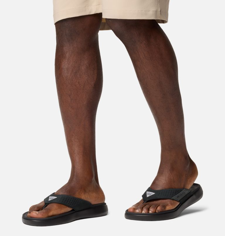 Men's Boatside Leather Flip Flop, Color: Black, Black, image 10