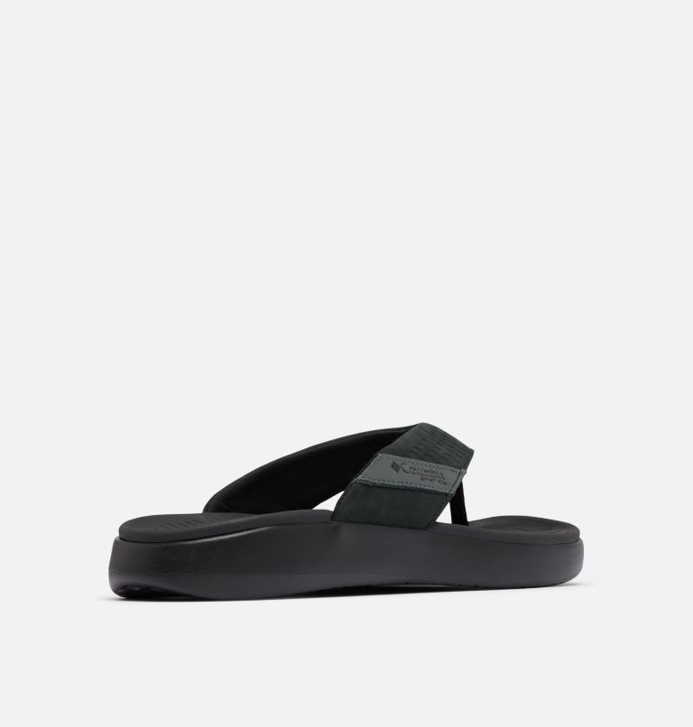 Men's Boatside Leather Flip Flop, Color: Black, Black, image 9