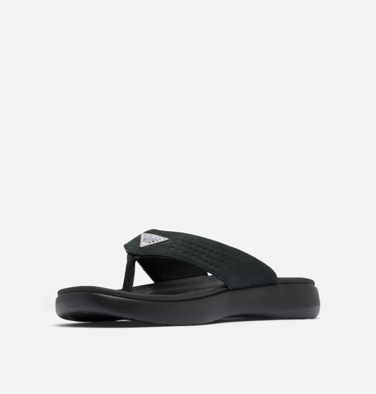 Men's Boatside Leather Flip Flop, Color: Black, Black, image 6