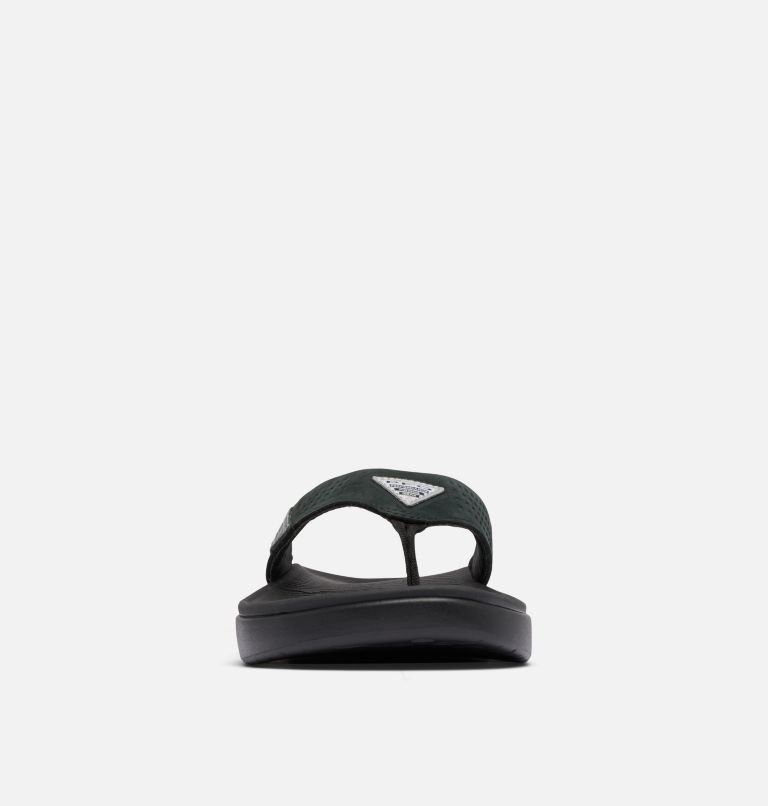 Men's Boatside Leather Flip Flop, Color: Black, Black, image 7