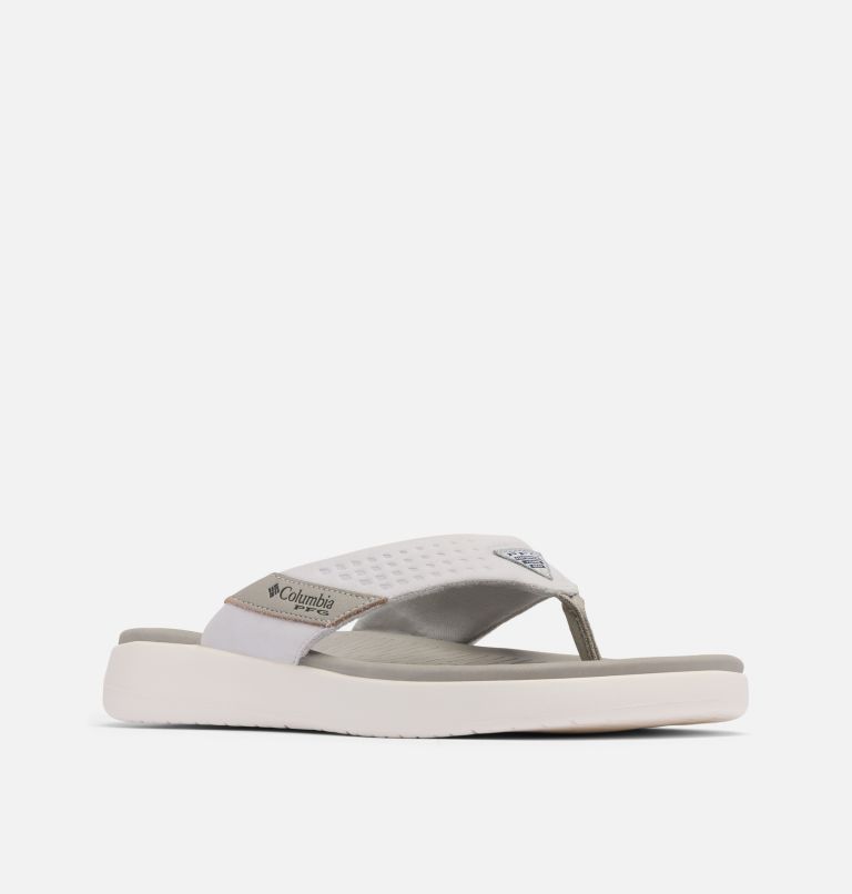 Men's Boatside Leather Flip Flop, Color: Dove, Silver Grey, image 2