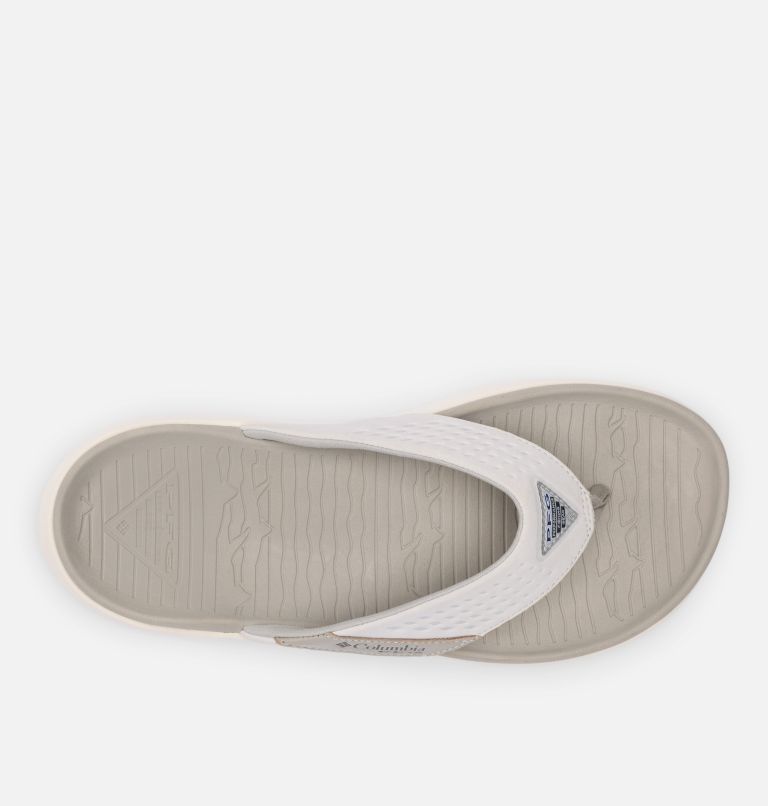Men's Boatside Leather Flip Flop, Color: Dove, Silver Grey, image 3