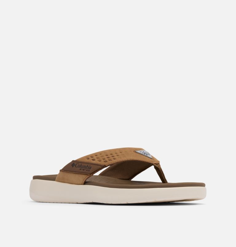 Men's Boatside Leather Flip Flop, Color: Dark Truffle, Elk, image 2