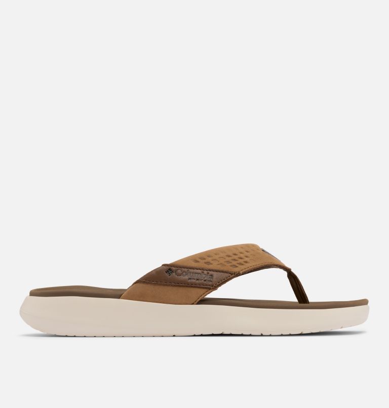 Men's Boatside Leather Flip Flop, Color: Dark Truffle, Elk, image 1