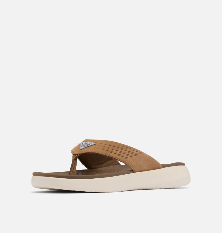 Men's Boatside Leather Flip Flop, Color: Dark Truffle, Elk, image 6