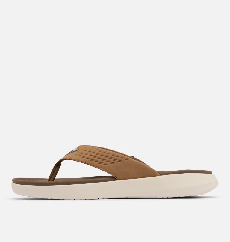 Men's Boatside Leather Flip Flop, Color: Dark Truffle, Elk, image 5