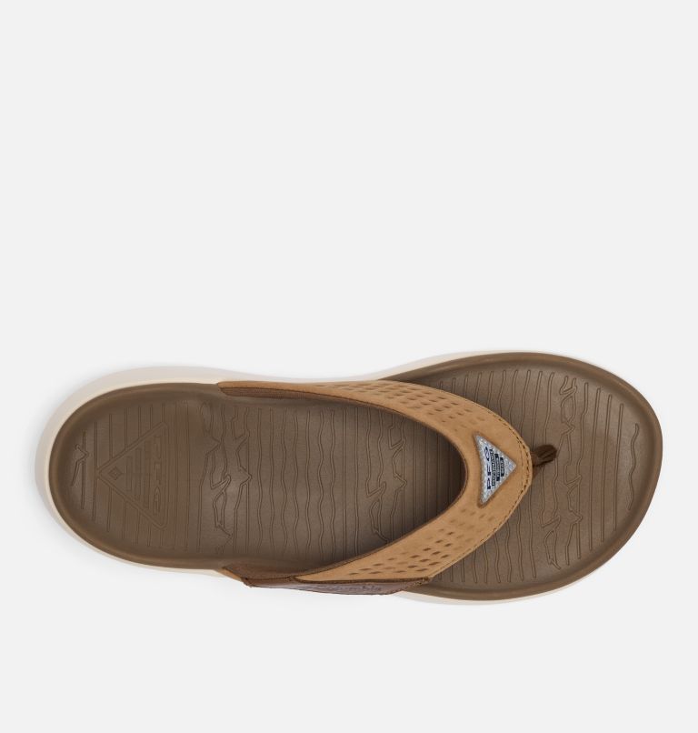 Men's Boatside Leather Flip Flop, Color: Dark Truffle, Elk, image 3