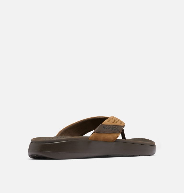 Men's Boatside Leather Flip Flop, Color: Tundra, Light Brown, image 9