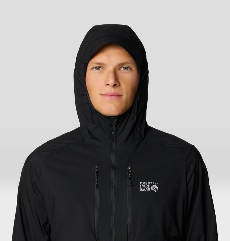 Men's Kor AirShell Hybrid Hooded Jacket, Color: Black, image 5