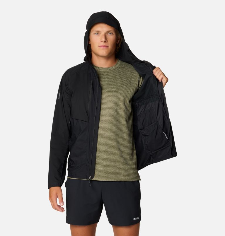 Men's Kor AirShell Hybrid Hooded Jacket, Color: Black, image 10