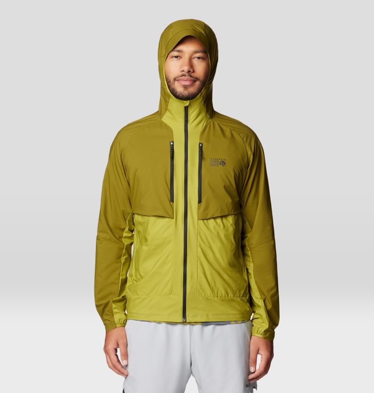Men's Kor AirShell Hybrid Hooded Jacket, Color: Vetiver, Moon Moss, image 1