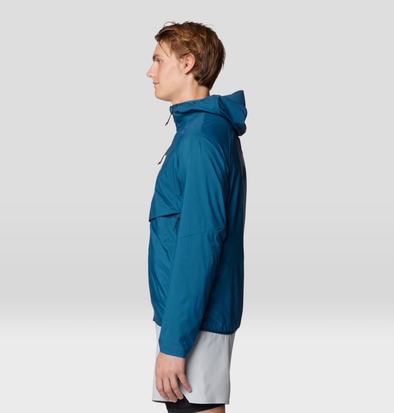 Men's Kor AirShell Hybrid Hooded Jacket, Color: Dark Caspian, image 4