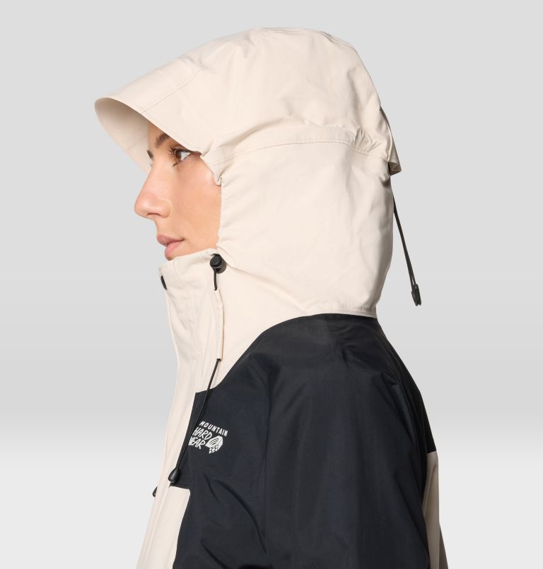 Women's Dry Times Hooded Jacket, Color: Talc, Black, image 5