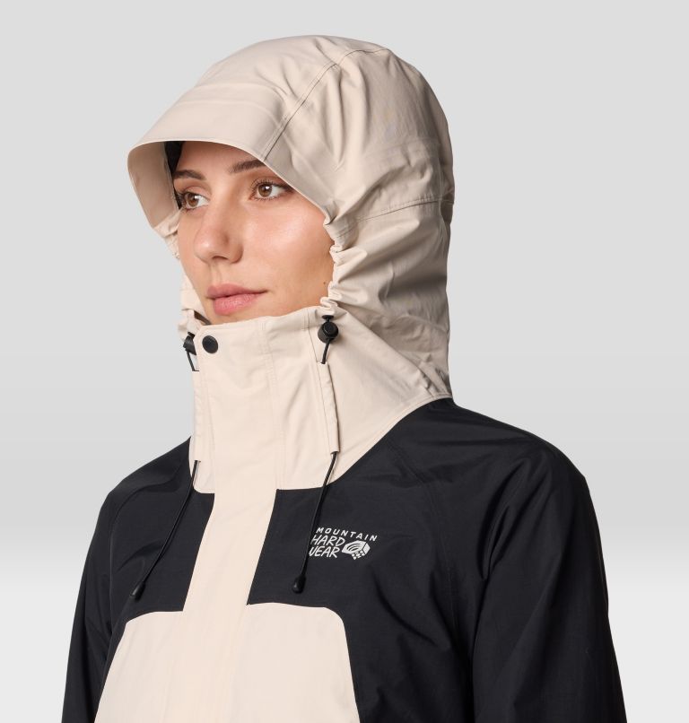 Women's Dry Times Hooded Jacket, Color: Talc, Black, image 6