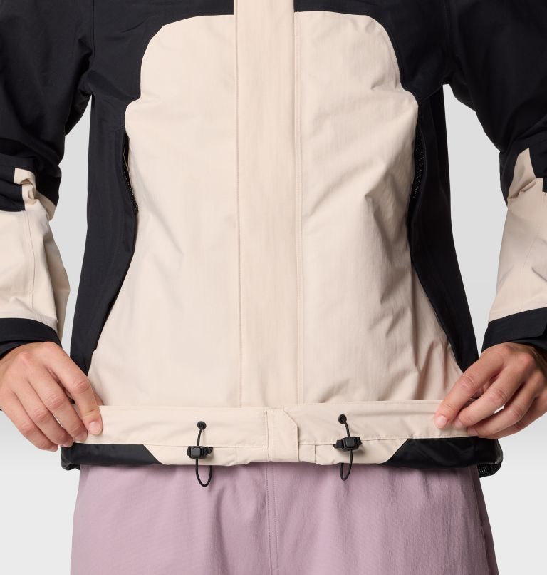 Women's Dry Times Hooded Jacket, Color: Talc, Black, image 8