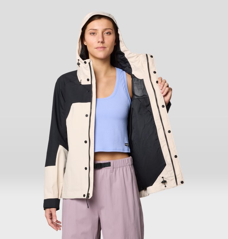 Women's Dry Times Hooded Jacket, Color: Talc, Black, image 10
