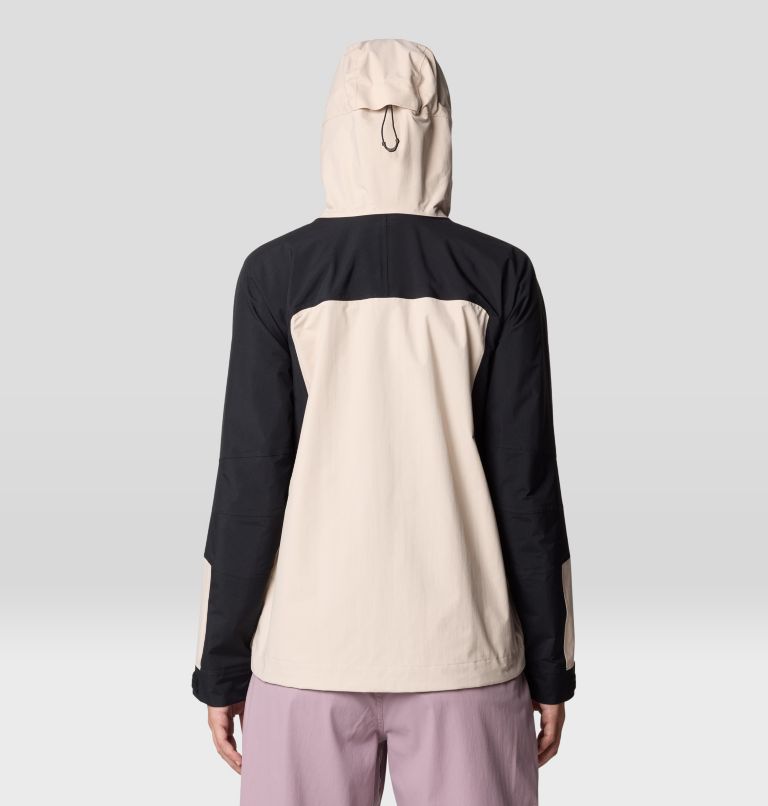 Women's Dry Times Hooded Jacket, Color: Talc, Black, image 2