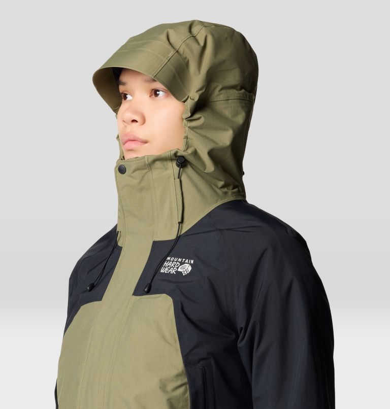 Women's Dry Times Hooded Jacket, Color: Mission Olive, Black, image 8