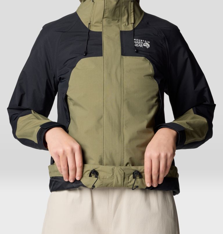 Women's Dry Times Hooded Jacket, Color: Mission Olive, Black, image 9