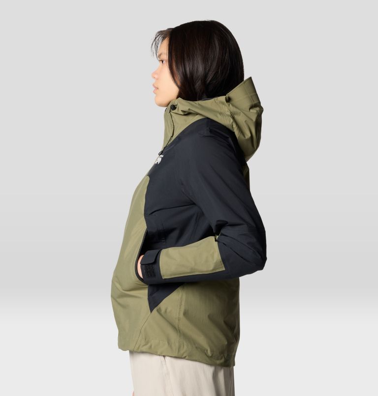 Women's Dry Times Hooded Jacket, Color: Mission Olive, Black, image 11