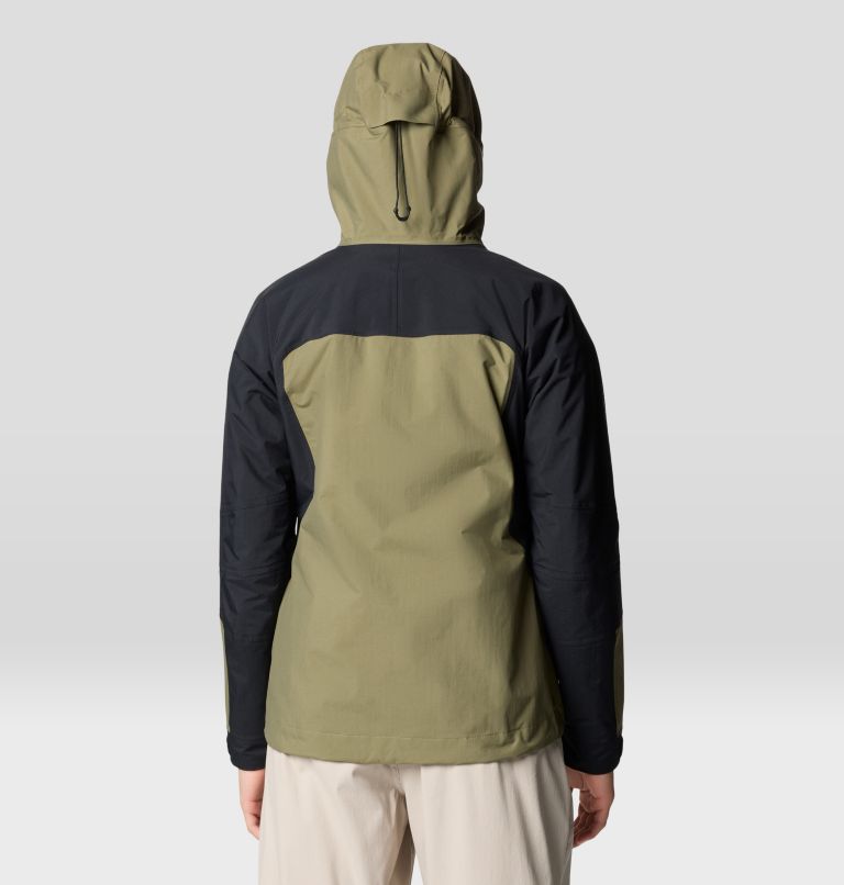 Women's Dry Times Hooded Jacket, Color: Mission Olive, Black, image 3