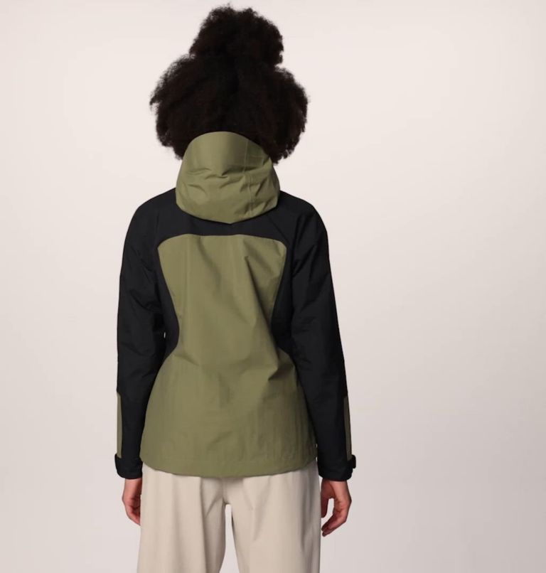 Women's Dry Times Hooded Jacket, Color: Mission Olive, Black