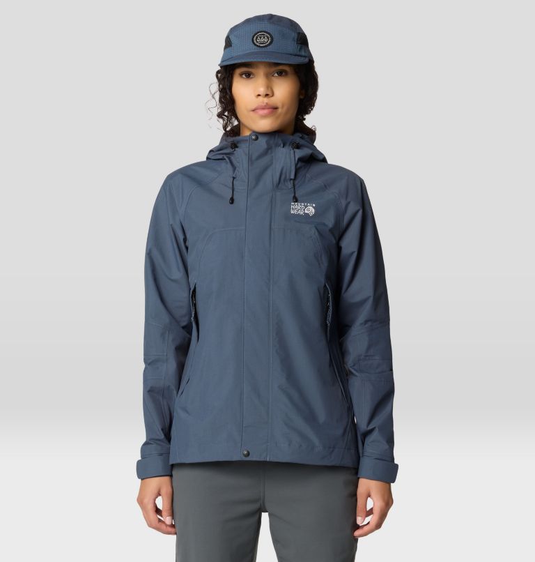 Women's Dry Times Hooded Jacket, Color: Moon Blue, image 2