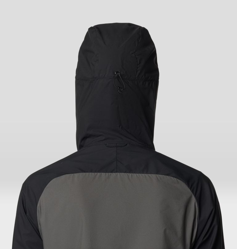 Women's Kor AirShell Hybrid Hooded Jacket, Color: Black, Volcanic, image 5
