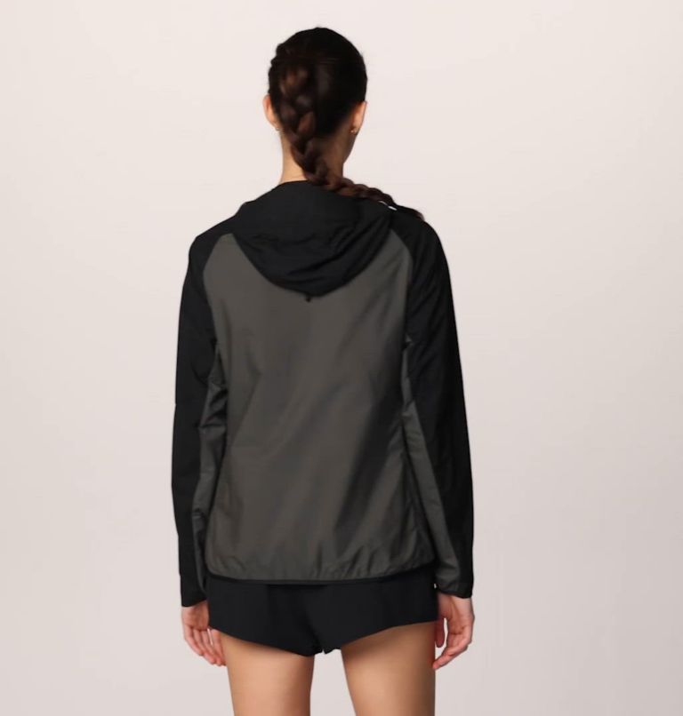 Women's Kor AirShell Hybrid Hooded Jacket, Color: Black, Volcanic