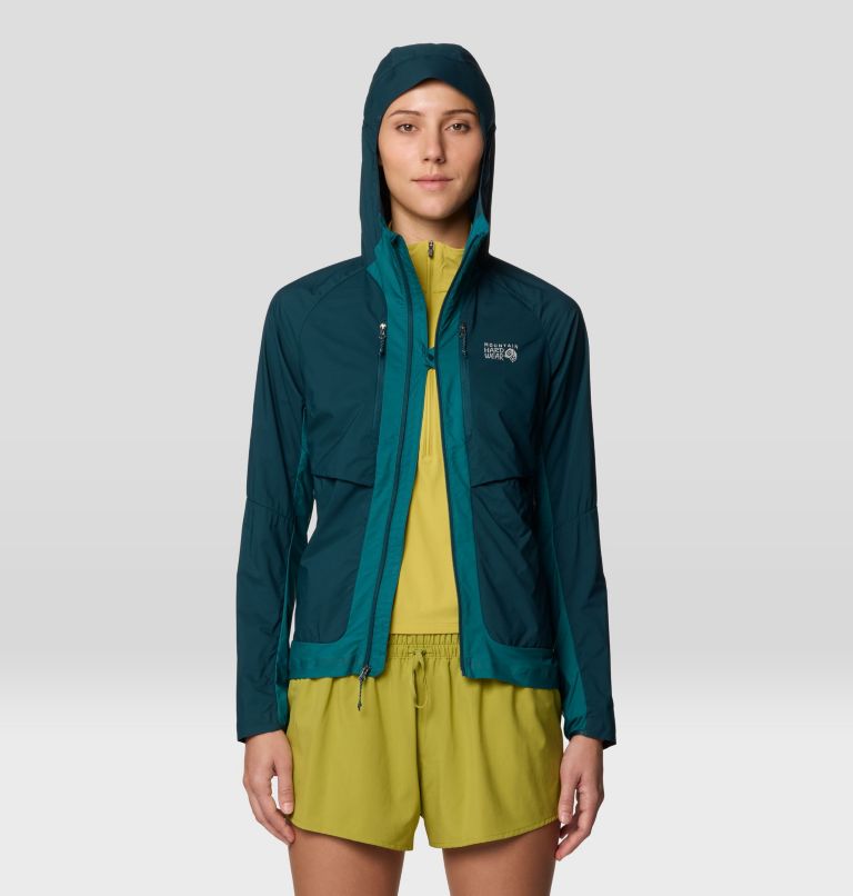 Women's Kor AirShell Hybrid Hooded Jacket, Color: Dark Marsh, Jack Pine, image 8