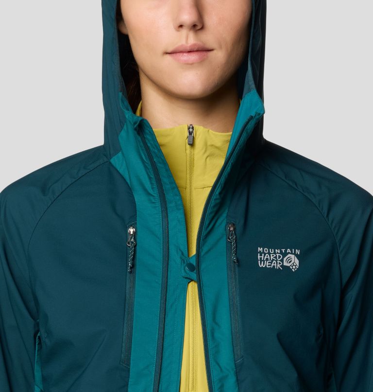 Women's Kor AirShell Hybrid Hooded Jacket, Color: Dark Marsh, Jack Pine, image 9