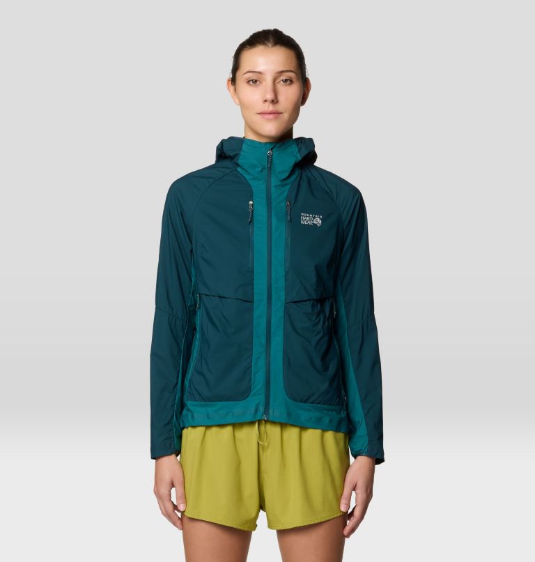 Women's Kor AirShell Hybrid Hooded Jacket, Color: Dark Marsh, Jack Pine, image 1